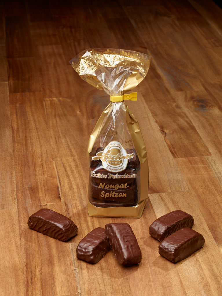 mit Nougat gefüllte Schokospitzen (Folieverpackung)